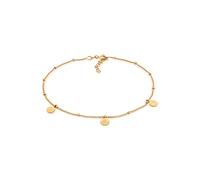 Elli Fußschmuck Kugelkette Plättchen 925 Silber, gold Gold