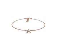 Elli Fußschmuck Damen Fußkettchen Seestern mit Kristalle in 925 Sterling Silber Rosévergoldet