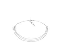 Elli Fußschmuck Damen Fußkettchen Solitär Sommer mit Kristalle in 925 Sterling Silber