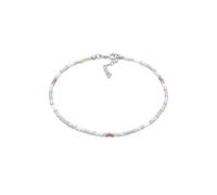 Elli Fußschmuck Elli Fußkettchen Damen Feder Anhänger 925 Sterling Silber Festival Verstellbar Bunt 22cm