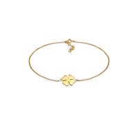 Elli Fußschmuck Kleeblatt Glücksymbol Talisman 925 Silber vergoldet goldfarben Damen