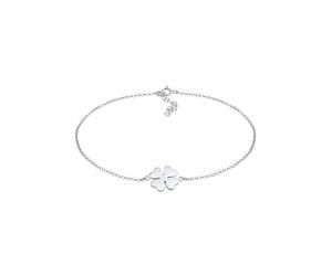 Elli Fußschmuck Kleeblatt Glücksymbol Talisman 925 Silber vergoldet silberfarben Damen