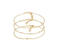 Elli Gedreht Kugel Kreuz Design 3er Set 925 Silber goldfarben Damen