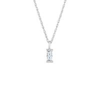 Elli Kette mit Anhänger »Anhänger Solitär Zirkonia Rechteck 925 Silber«, Vintage
