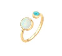 Elli Geo Opal Howlith Boho Offen Verstellbar 925 Silber goldfarben Damen