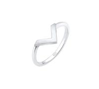 Fingerring ELLI "V-Form Matt Basic 925 Silber" Fingerringe Gr. 54 mm, ohne Stein, Silber 925 (Sterlingsilber), 1.5 mm, silberfarben (silber) Damen (30999414-54) silber