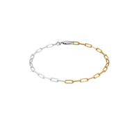 Elli Glieder Oval Grob Basic Bi-Color Optik 925 Silber 18 Damen