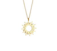 Elli, Halskette Sonne Sun Strahlen Astro Symbol 925 Silber in gold, Schmuck für Damen Gr. 45 cm