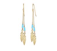 Elli Ohrringe Hänger Feder Bead Boho Hippie Festival 925 Silber