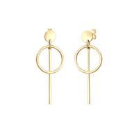 Elli Paar Ohrhänger Hänger Plättchen Kreis Basic 925 Silber ohne Stein, (Sterlingsilber) goldfarben Damen Ohrringe Schmuck ohne Stein, Silber 925 (Sterlingsilber) goldfarben