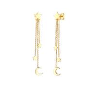 Elli Hänger Sterne Halbmond Astro Kette 925 Silber goldfarben Damen