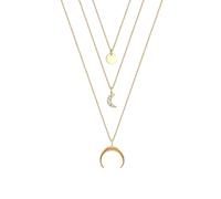 Elli Halskette Halbmond Layer Kristalle Silber Home & Lifestyle Kette Produkte (1.0 st)