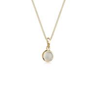 Elli Halskette Damen Anhänger Rund mit Mondstein in 925 Sterling Silber