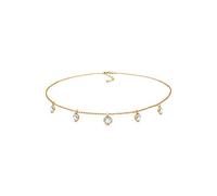 Elli Halskette Damen Choker Anhänger mit Kristallen 925 Silber vergoldet