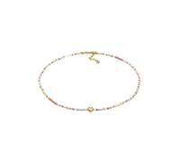 Elli Halskette Damen Choker Glas Beads Herz Trend 925 Silber vergoldet