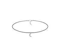 Elli Halskette Damen Choker Halbmond mit Kristalle in 925 Sterling Silber