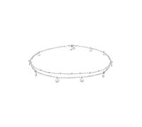 Elli, Halskette Choker Layer Look Kugelkette Plättchen 925 Silber in silber, Schmuck für Damen Gr. 36 cm