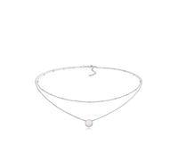 Elli Halskette Damen Choker Kugel Layer Trend mit Synthetischem Opal | 925 Silber Vergoldet