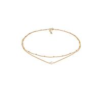 Elli, Halskette Choker Layer Look Kugelkette Rosenquarz 925 Silber in gold, Schmuck für Damen Gr. 36 cm