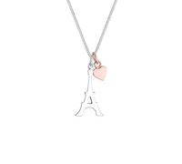 Elli Halskette Damen Eiffelturm Herz in 925 Sterling Silber Rosé vergoldet