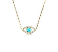 Elli Collierkettchen »Evil Eye Howlith Kristalle 925 Silber«, goldfarben