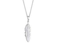Elli Damen Halskette mit Feder Anhänger Boho Gipsy Hippie Festival in 925 Sterling Silber 45 cm lang