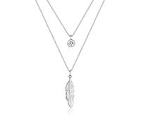 Halskette Feder Boho Kristalle 925 Silber Elli Silber 001 (Artikelnummer: 4N201/00X001)