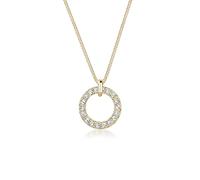 Elli Halskette Damen Geo Kreis Anhänger mit Kristallen in 925 Sterling Silber