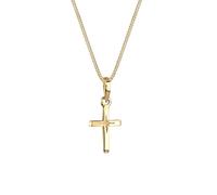 Elli Kette mit Anhänger »Kreuz Religion Stern Details 925 Silber«, Kreuz, Gold