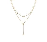 Elli Halskette Damen Halbmond Stern Layer Trend mit Kristallen in 925 Sterling Silber