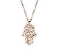 Elli Halskette Damen Hamsa Hand mit Kristalle in 925 Sterling Silber Rosé vergoldet