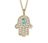 Elli Halskette Damen Hamsa Hand mit Zirkonia Kristalle in 925 Sterling Silber vergoldet