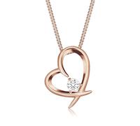 Elli - Herz Geschwungen Zirkonia 925 Silber Ketten Damen