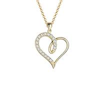 Elli Halskette Damen Herz Cut-Out Anhänger Symbol Liebe Elegant mit Kristalle aus 925 Sterling Silber