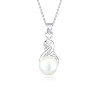Halskette Infinity Perle Kristalle 925 Silber Elli Weiß 001 (Artikelnummer: 4N152/60X001)