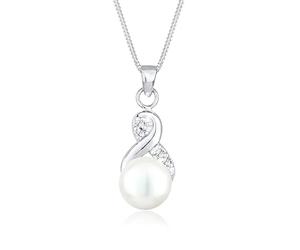 Elli Halskette Damen Infinity Perle mit Kristalle 925 Sterling Silber