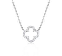 Elli Halskette Damen Kleeblatt Anhänger Elegant Glück mit Zirkonia Kristallen in 925 Sterling Silber