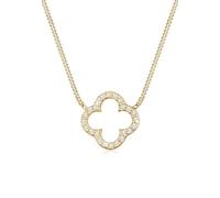 Elli Halskette Damen Kleeblatt Anhänger Elegant Glück mit Zirkonia Kristallen in 925 Sterling Silber