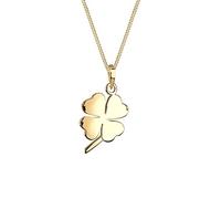 Elli Halskette Damen Kleeblatt Anhänger Modern Glücksbringer in 925 Sterling Silber