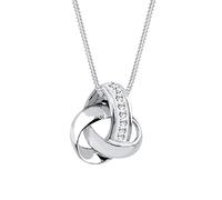 Elli Halskette Damen Knoten Anhänger mit Kristallen in 925 Sterling Silber