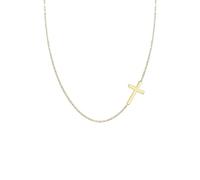 Elli Halskette Damen Kreuz Anhänger Religion Basic in 925 Sterling Silber Vergoldet