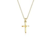 Elli Halskette Damen Kreuz Anhänger in 925 Sterling Silber vergoldet