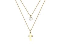 Elli Collierkettchen »Kreuz Layer Mondstein Geo 925 Sterling Silber«