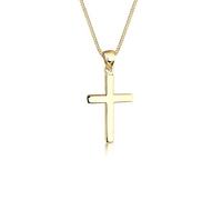 Elli Halskette Damen Kreuz Symbol Basic in 925 Sterling Silber Vergoldet