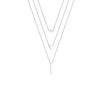 Elli, Halskette Layer Kugel Dreieck Rechteck Geo 925 Silber in silber, Schmuck für Damen Gr. 40 cm