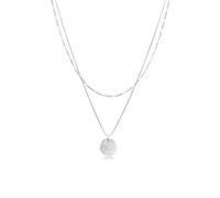 Elli Halskette Layer Plättchen Figaro Boho 2-Lagig 925 Silber, silber Silber