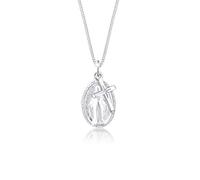Elli Halskette Damen mit Marienbild Kreuz Anhänger in 925 Sterling Silber