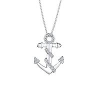 Elli Halskette Damen mit Anhänger Anker Kristalle in 925 Sterling Silber
