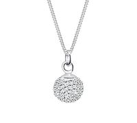 Elli Collierkettchen »Anhänger Kugel mit Swarovski® Kristalle Silber«, weiß