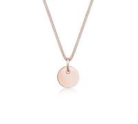 Elli Collierkettchen »Panzerkette mit Kreis Rund Plättchen 925 Silber«, roségoldfarben